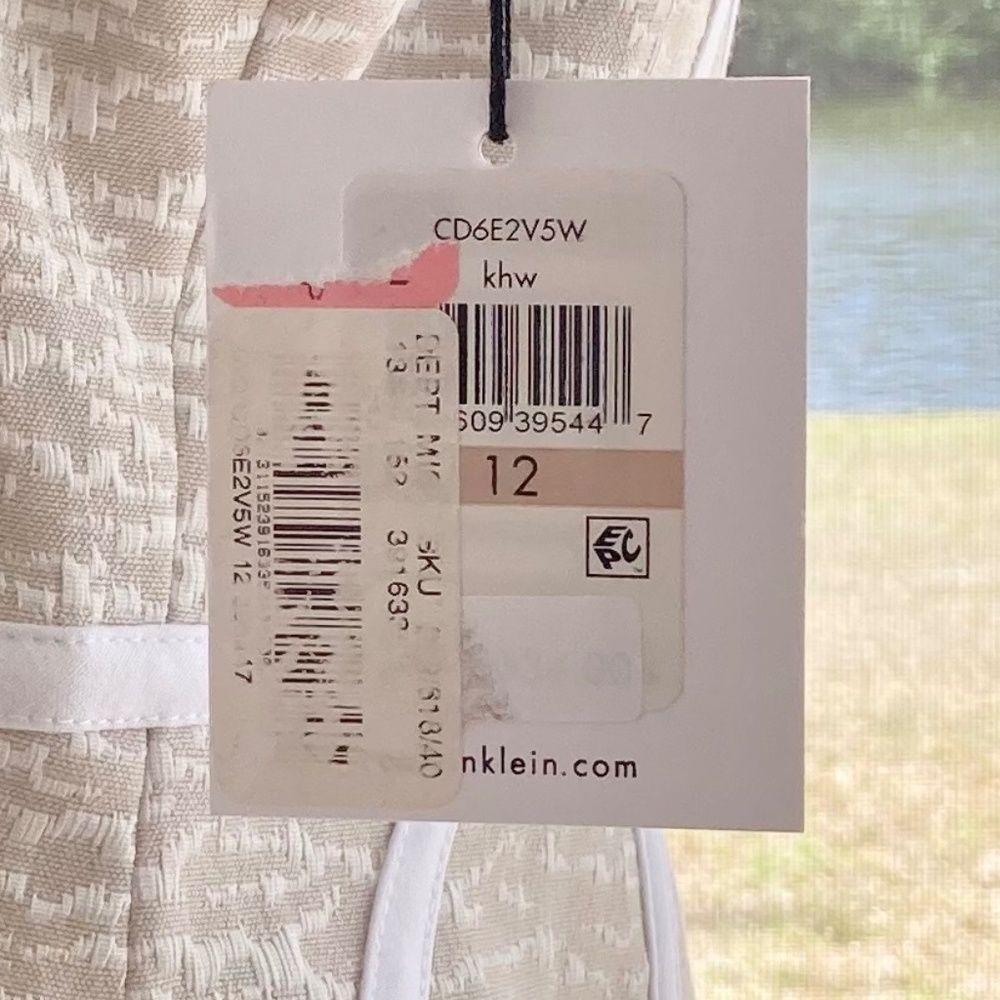 Calvin Klein Beige and White Sleeveless Sheath Dress - Picture 4 of 5
